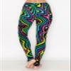 Women's High Waisted Yoga Leggings - Buttery Soft Comfortable Stretch Front Split Hem Workout Casual Pants with Pockets Print X-Large view 4