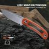 Ruike Survival Hunting EDC Fixed Blade Knife With Sheath,Small Lightweight,14c28n Full-Tang, Bushcraft BowieTactical Camping Gear For Men,Defense Top Horizontal Stainless Steel,Carry Kydex Blet, F815 view 4