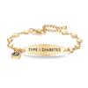 mnmoom Medical Alert Bracelets for Women Stainless steel Heart Medical ID bracelets with Free Engraving (Eye-Gold/TYPE 1 DIABETES) view 1