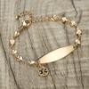mnmoom Medical Alert Bracelets for Women Stainless steel Heart Medical ID bracelets with Free Engraving (Eye-Gold/TYPE 1 DIABETES) view 2