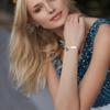 mnmoom Medical Alert Bracelets for Women Stainless steel Heart Medical ID bracelets with Free Engraving (Eye-Gold/TYPE 1 DIABETES) view 4