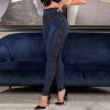 Women's Vintage Sexy Lace Leggings High Waist Mesh Panel Side Skinny Yoga Pants Gothic Clubwear Casual Tight Pants Dark Blue view 2