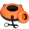 Meagoo Heavy Duty Snow Tube, Inflatable Durable 40" Snow Sled Tube with Cushion Seat, Premium Sturdy 600D Canvas Cover Sledding Tube with Towable Pull Ring and Reinforced Handles view 1