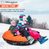 Meagoo Heavy Duty Snow Tube, Inflatable Durable 40" Snow Sled Tube with Cushion Seat, Premium Sturdy 600D Canvas Cover Sledding Tube with Towable Pull Ring and Reinforced Handles view 2