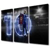 Canvas Wall Art Motivational Football Poster 3 Piece Lionel Messi Painting Modern Artwork Canvas Art Print for Living Room Bedroom Dining Room Wall Decor Stretched and Framed Ready to Hang 36x24 in view 1