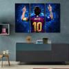 3 Piece Famous Argentine Football Player Canvas Wall Art Lionel Messi Painting Motivational Gallery Wrapped Decor for Living Room Bedroom Poster Prints Framed Ready to Hang 60x40 in view 2