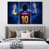 3 Piece Famous Argentine Football Player Canvas Wall Art Lionel Messi Painting Motivational Gallery Wrapped Decor for Living Room Bedroom Poster Prints Framed Ready to Hang 60x40 in view 4