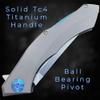 TACTICAL GEARZ Titanium Pocket Knife for EDC, Solid TC4 Titanium Handle, D2 Steel Blade, Includes Sheath (TritonX Gun Metal) view 4