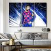 3 Panel Soccer Star Canvas Wall Art Lionel Messi Paintings Inspirational Painting Wall Art Gallery Wrapped Canvas Prints Decor for Living Room Office Bedroom Posters Framed Ready to Hang 60x40 in view 2