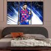 3 Panel Soccer Star Canvas Wall Art Lionel Messi Paintings Inspirational Painting Wall Art Gallery Wrapped Canvas Prints Decor for Living Room Office Bedroom Posters Framed Ready to Hang 60x40 in view 4
