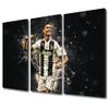 3 Pieces Cristiano Ronaldo Canvas Art Wall Framed CR7 Poster Decorative Pictures Painting Modern Home Decor for Living Room Bedroom Dining Print Ready to Hang 36x24 in view 1