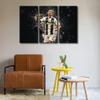 3 Pieces Cristiano Ronaldo Canvas Art Wall Framed CR7 Poster Decorative Pictures Painting Modern Home Decor for Living Room Bedroom Dining Print Ready to Hang 36x24 in view 4