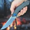 TACTICAL GEARZ Titanium Pocket Knife for EDC, Solid TC4 Titanium Handle, D2 Steel Blade, Includes Sheath (TritonX Scorched) view 2