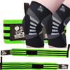 Nordic Lifting Super Heavy Duty Wrist Wraps - Green Bundle with Knee Compression Sleeves XLarge view 1