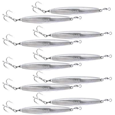 10pcs Fish WOW! 8oz Diamond jigs with a Treble Hook Jigging trolling Casting Heavy-Duty Metal Vertical jigs