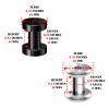 BIG GAUGES 2 Pairs Screw Surgical Steel 6g 5/32" 4mm Black Tunnels Piercing Jewelry Ear Stretching Lobe Plug Tunnel Earring BG14158 view 2