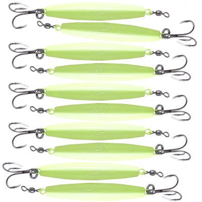 10pcs Fish WOW! Glow 8oz Diamond jigs with a Treble Hook Jigging trolling Casting Heavy-Duty Metal jigs