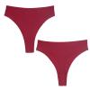 Amwounu High Waisted Cotton Thongs For Women High Rise Panties Soft Red Green Black Thong Size XL Pack of 6 view 3