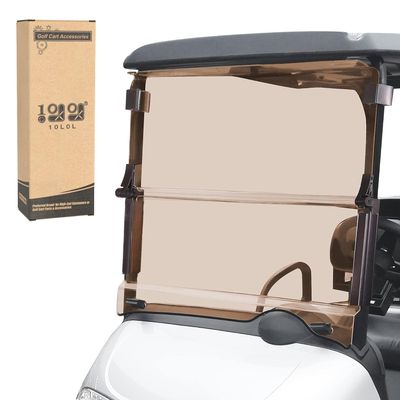 10L0L Golf Cart Folding Tinted Winshield for EZGO RXV 2008-up, Fold Down Upgrade Thickened Polycarbonate (PC) High Strength Impact Resistance