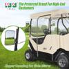 10L0L Golf Cart 2 Passenger Enclosure for EZGO TXT & RXV, 4-Sided Clear Window Rain Cover All Weather Waterproof Windproof, Beige view 2