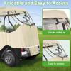 10L0L Golf Cart 2 Passenger Enclosure for EZGO TXT & RXV, 4-Sided Clear Window Rain Cover All Weather Waterproof Windproof, Beige view 4