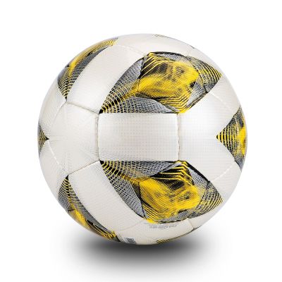 Soccer F5A3200 Competition Ball Soft Leather Football Student Training Ball, Size 5# (Yellow)