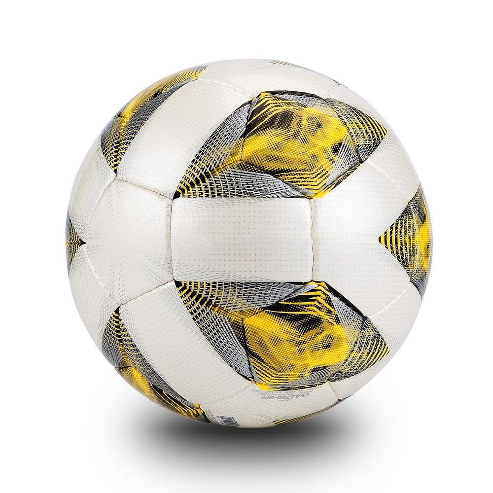 Soccer F5A3200 Competition Ball Soft Leather Football Student Training Ball, Size 5# (Yellow)