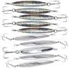 10pcs Fish WOW! 8oz Chrome Diamond jigs + 8oz Mylar Holographic Laser Metal jigs with a Treble Hook