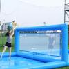 Inflatable Volleyball Court Blue Beach Volleyball Net Systems Outdoor 33ft Pool Inflatable Volleyball Court Set for in ground Pools for Adult Kids Summer Carnival PartyIncluding 800W Air Pump view 1