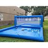 Inflatable Volleyball Court Blue Beach Volleyball Net Systems Outdoor 33ft Pool Inflatable Volleyball Court Set for in ground Pools for Adult Kids Summer Carnival PartyIncluding 800W Air Pump view 3