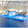 Inflatable Volleyball Court Blue Beach Volleyball Net Systems Outdoor 33ft Pool Inflatable Volleyball Court Set for in ground Pools for Adult Kids Summer Carnival PartyIncluding 800W Air Pump view 4
