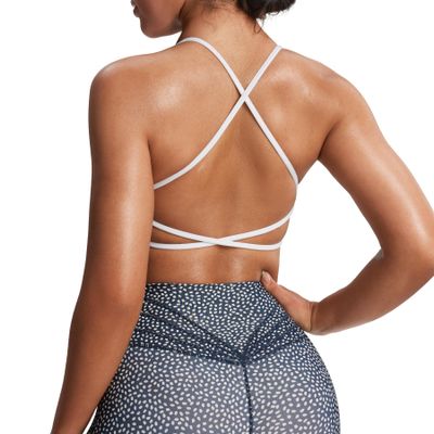 Aoxjox Women's Workout Sports Bras Fitness Trinity Ivy Low Impact Bra Yoga Crop Tank (White, Small)