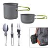 LUYANhapy9 Outdoor Pot Set 1-2 People Portable Camping Cooker Set with Tableware Pot Bowl Fork Spoon view 2