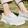 Women's Orthopedic Walking Shoes Slip On Loafers: Casual Outdoor Comfortable Slip-On Shoes for Plantar Fasciitis, Canvas Arch Support Deck Shoes for Flat Feet White Light Blue Size 9 view 2