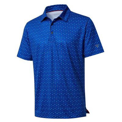 Golf Shirts for Men Dry Fit Short Sleeve Print Performance Moisture Wicking Polo Shirt Patriotic Star