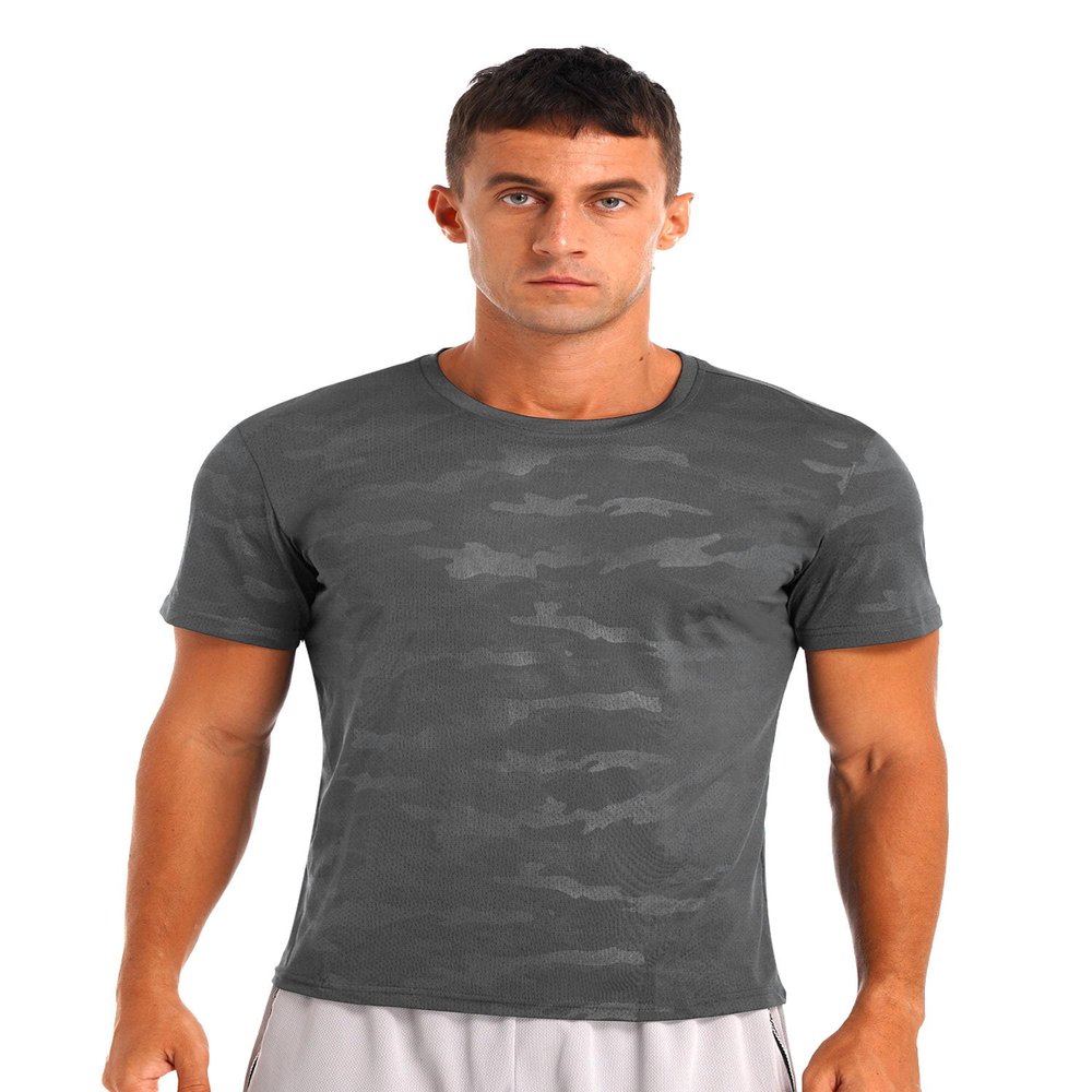 Kaerm Men's Rash Guard UPF50+ UV Protection Stretchy Summer Swimming Tops Active Sport Casual Athletic T-Shirt Dark Gray A Medium