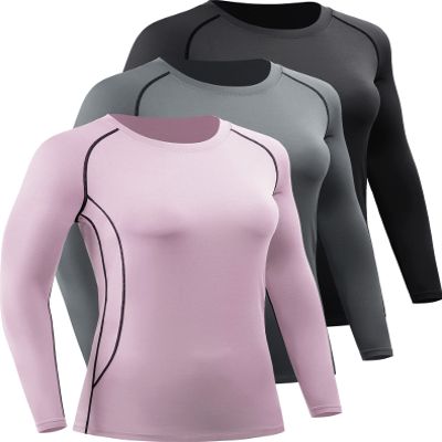 CADMUS Women's Workout Long Sleeve Shirts for Running Yoga Hiking T Shirt,Black,Grey,Pink,XX-Large
