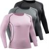 CADMUS Women's Workout Long Sleeve Shirts for Running Yoga Hiking T Shirt,Black,Grey,Pink,XX-Large view 1