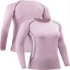 CADMUS Women's Workout Long Sleeve Shirts for Running Yoga Hiking T Shirt,Black,Grey,Pink,XX-Large view 2