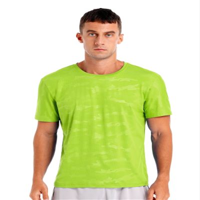 Kaerm Men's Rash Guard UPF50+ UV Protection Stretchy Summer Swimming Tops Active Sport Casual Athletic T-Shirt Fluorescent Green A Large