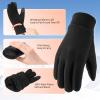 Cierto Winter Gloves for Men and Women: Warm Touch Screen Polar Fleece Thermal Gloves with Elastic Cuff for Running, Driving, Biking, Outdoor Activities and Work in Cold Weather - Black view 2
