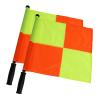 2PCS JAYO Professional Soccer Referee Flag for Official Events, Linesman Flag With PU Zipped Carrying Bag, Waterproof, Yellow and Orange Checkered Design view 1