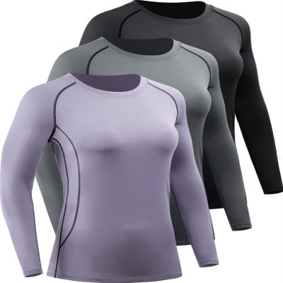 CADMUS Women's Workout Long Sleeve Shirts for Running Yoga Hiking T Shirt,Black,Grey,Purple,XX-Large