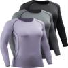 CADMUS Women's Workout Long Sleeve Shirts for Running Yoga Hiking T Shirt,Black,Grey,Purple,XX-Large view 1