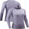 CADMUS Women's Workout Long Sleeve Shirts for Running Yoga Hiking T Shirt,Black,Grey,Purple,XX-Large view 2