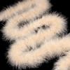 iHUFeather Marabou Feather Boa Natural Turkey Feathers 2 Yard 22g for DIY Crafts Wedding Party Women Costume Christmas Decoration, Champagne view 2