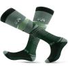 OutdoorMaster Ski Socks, 2-Pair Pack Skiing and Snowboarding Thermal Socks for Men with Non-Slip Cuff Design, Geometric Patterns - Army Green, Medium view 1