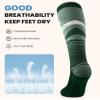 OutdoorMaster Ski Socks, 2-Pair Pack Skiing and Snowboarding Thermal Socks for Men with Non-Slip Cuff Design, Geometric Patterns - Army Green, Medium view 3
