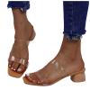 AnFeng Transparent Fashion Heels Shoes Thick Slippers Outdoor Women's Casual Sandals Women's Slipper Smile Face Slippers for Women (Brown, 8) view 3