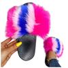 AnFeng Flip Flops for Women Arch Support Walking Slippers Beach Rhinestone Sandal Plush Slippers (Blue, 6.5-7) view 4